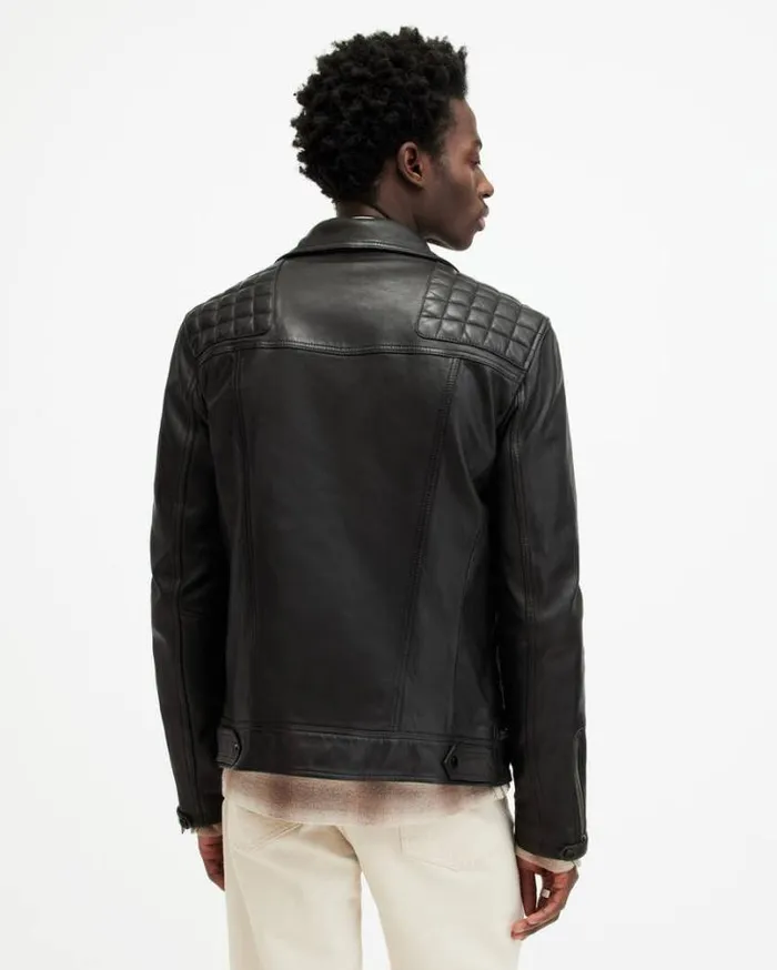 Conroy Crinkled Leather Biker Jacket Ink Navy Men AllSaints Jackets and Coats Conroy Crinkled Leather Biker Jacket Ink Navy Men AllSaints Jackets and Coats
