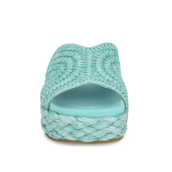Corel Flatform Sandals Blue Women Nine West Flats Corel Flatform Sandals Blue Women Nine West Flats
