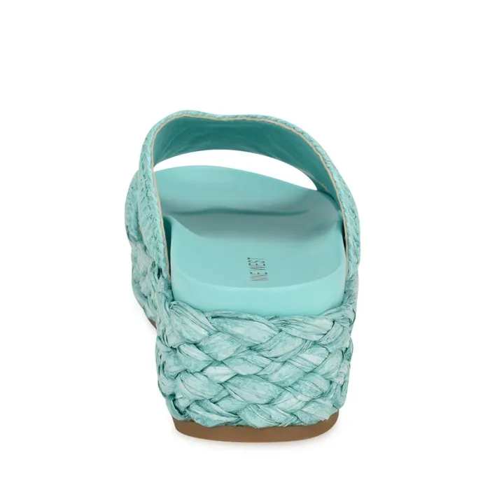 Corel Flatform Sandals Blue Women Nine West Flats Corel Flatform Sandals Blue Women Nine West Flats