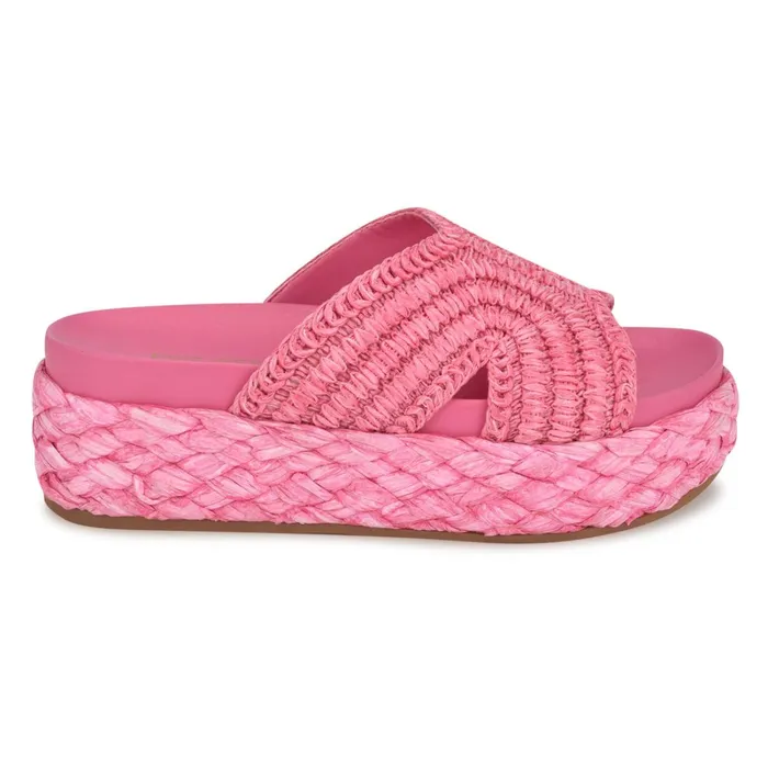 Corel Flatform Sandals Pink Women Nine West Low Heel