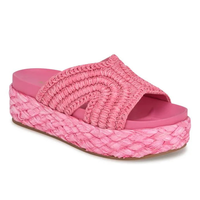 Corel Flatform Sandals Pink Women Nine West Low Heel Corel Flatform Sandals Pink Women Nine West Low Heel
