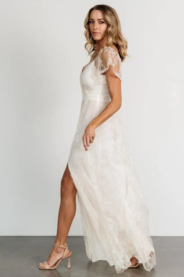 Corinne Shimmer Maxi Gown Off White Women Baltic Born Tulle Styles Corinne Shimmer Maxi Gown Off White Women Baltic Born Tulle Styles