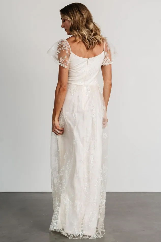 Corinne Shimmer Maxi Gown Off White Women Baltic Born Tulle Styles Corinne Shimmer Maxi Gown Off White Women Baltic Born Tulle Styles