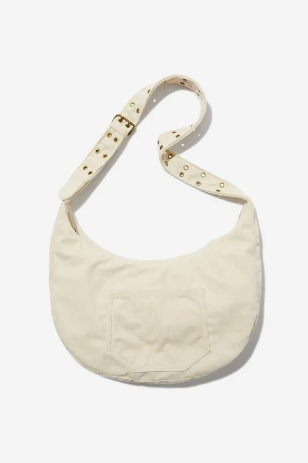 Cotton On BagsandBagCharms Bowie Crescent Cross Body Bag Ecru Cord 8211 Women