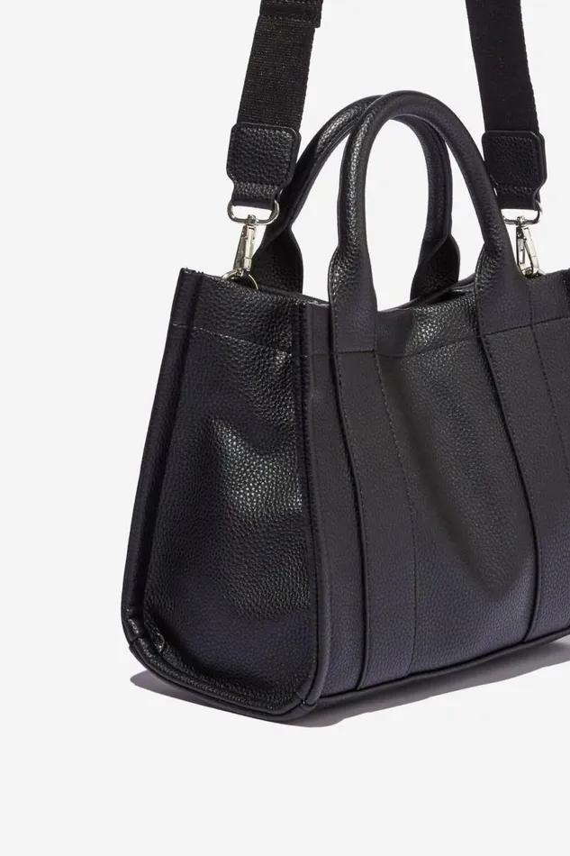 Cotton On BagsandBagCharms The Midi Stand By Tote Black Pebble 8211 Women
