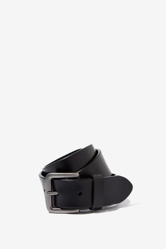 Cotton On Bags and Belts Leather Belt Blacksilver 8211 Men