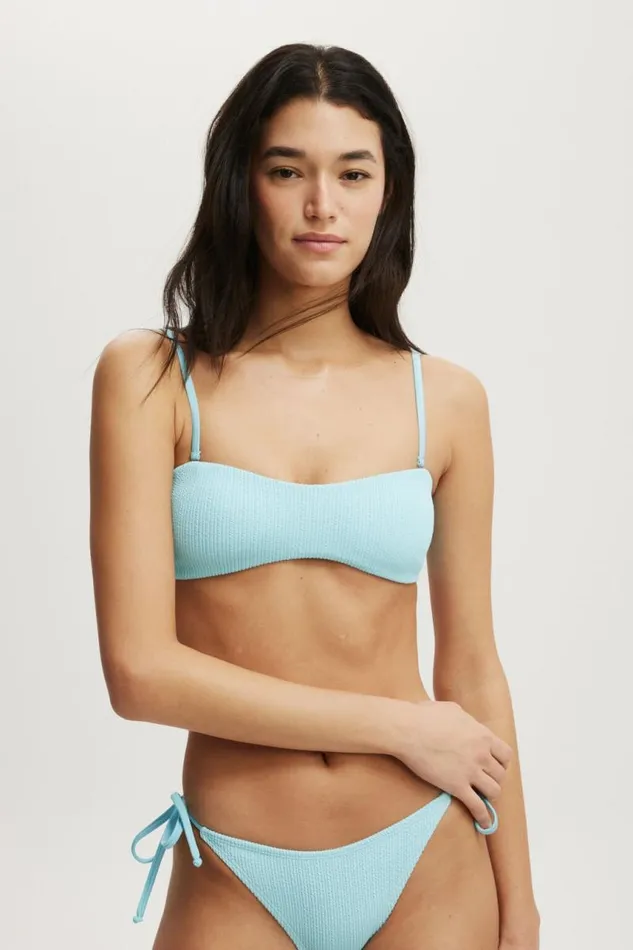 Cotton On Bikinis Curved Bandeau Bikini Top Paradise Blue Crinkle 8211 Women Cotton On Bikinis Curved Bandeau Bikini Top Paradise Blue Crinkle 8211 Women