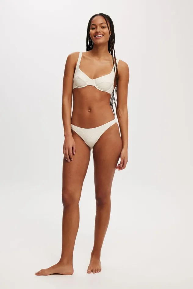 Cotton On Bikinis Full Bikini Bottom Cream Metallic Lace 8211 Women