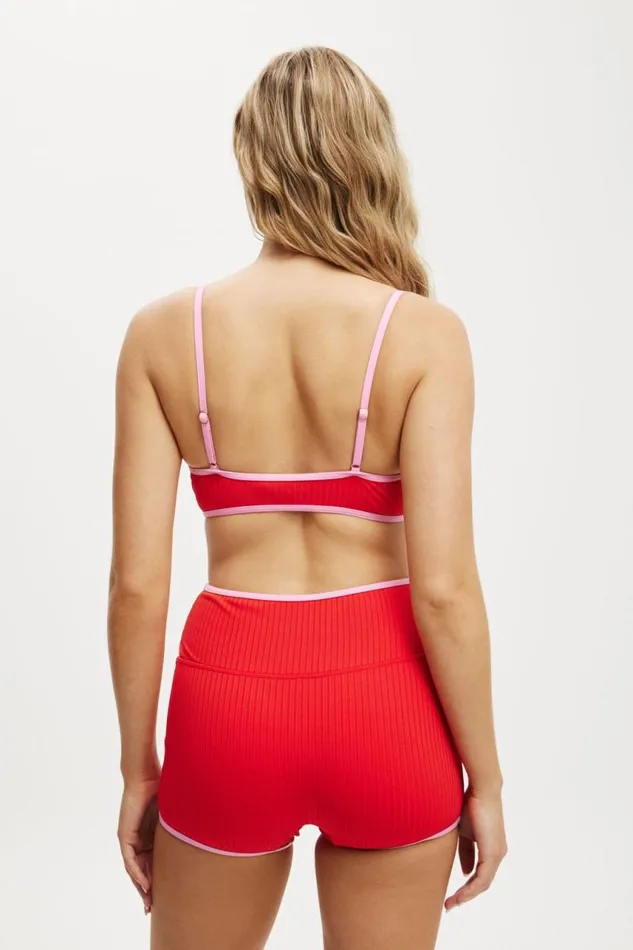 Cotton On Bikinis High Apex Bikini Top Scarlet Ribpink 8211 Women Cotton On Bikinis High Apex Bikini Top Scarlet Ribpink 8211 Women