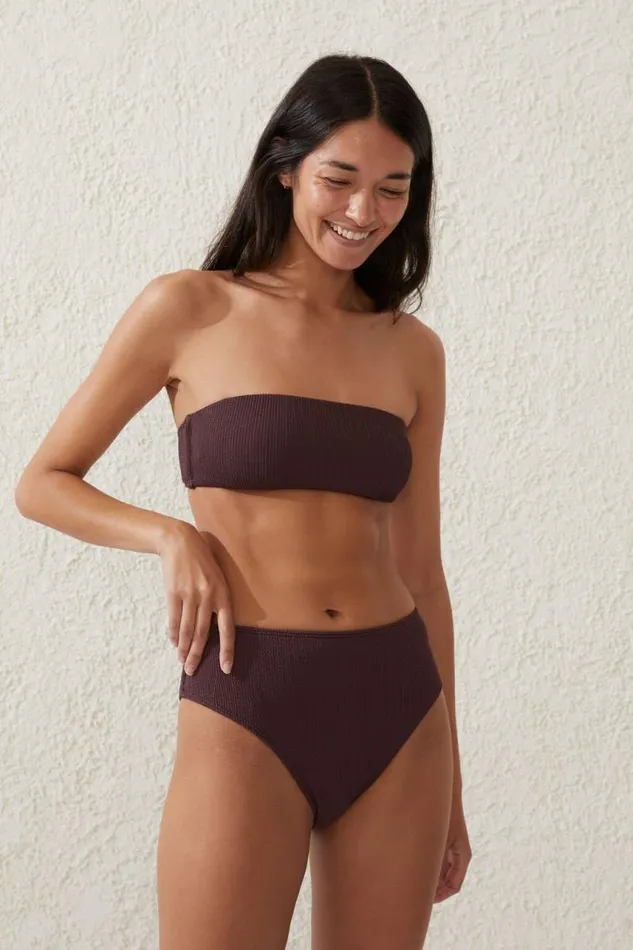 Cotton On Bikinis Highwaisted Cheeky Bikini Bottom Willow Brown Crinkle 8211 Women Cotton On Bikinis Highwaisted Cheeky Bikini Bottom Willow Brown Crinkle 8211 Women