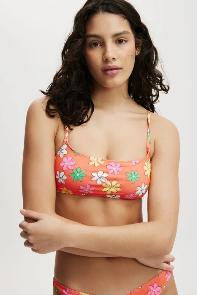 Cotton On Bikinis Straight Neck Crop Bikini Top Billie Floral 8211 Women Cotton On Bikinis Straight Neck Crop Bikini Top Billie Floral 8211 Women