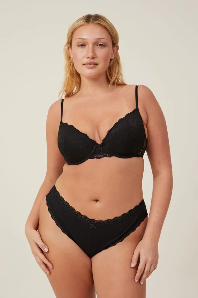 Cotton On Bras Everyday Lace Lightly Lined Bra Black 8211 Women