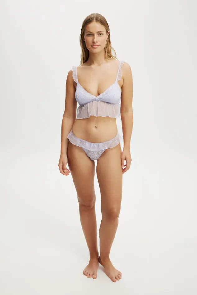 Cotton On Bras Holly Lace Longline Bralette Washed Thistle 8211 Women