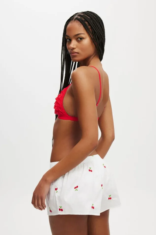 Cotton On Bras Rara Ruffle Triangle Bralette Raspberry 8211 Women