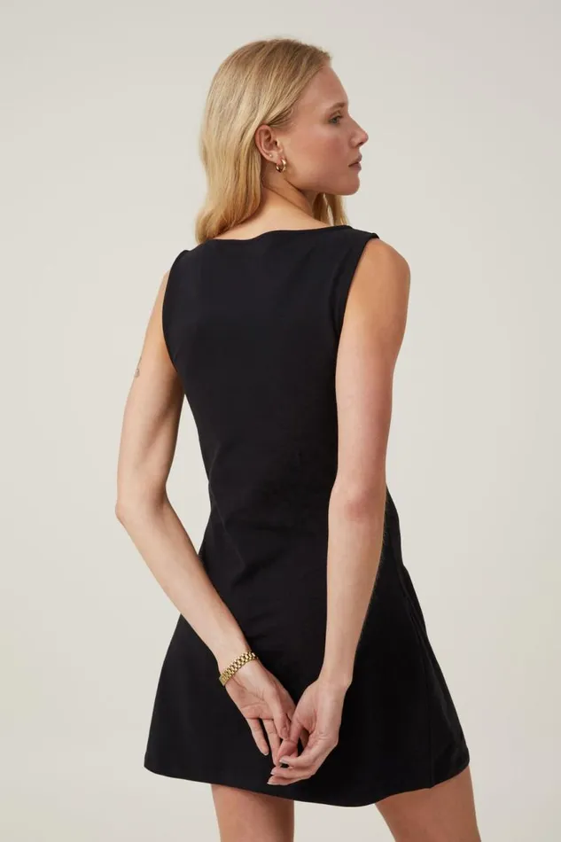 Cotton On Dresses Bella Boat Neck Mini Dress Black 8211 Women