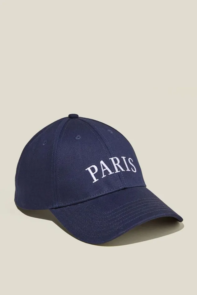 Cotton On Hats and Beanies 6 Panel Baseball Cap Navyparis 8211 Men