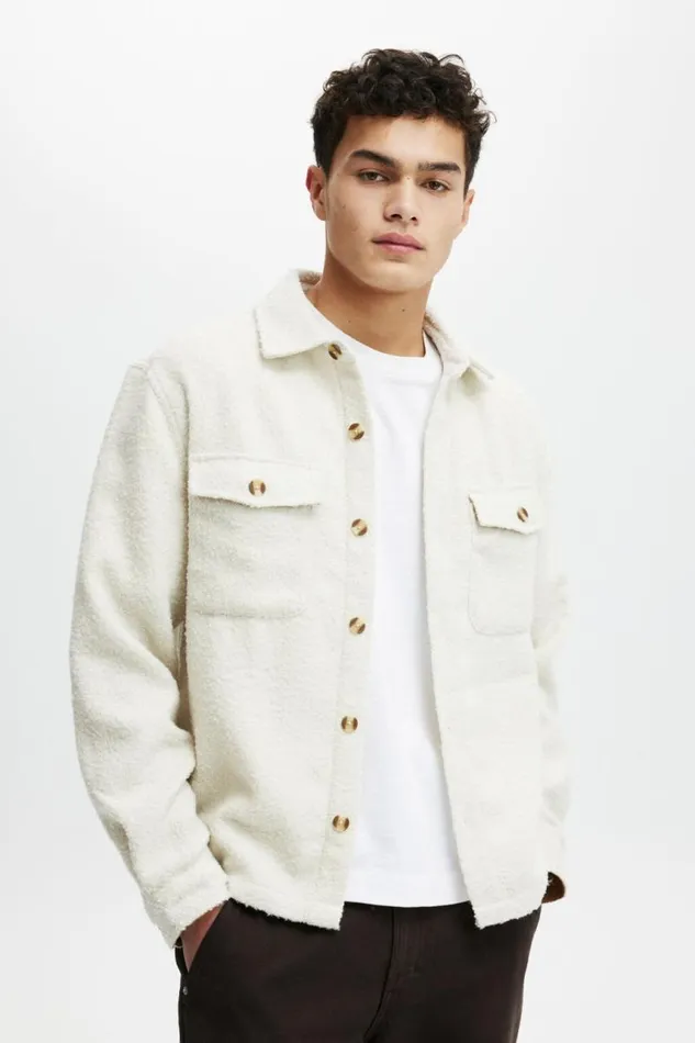 Cotton On Jackets Beckley Overshirt Cream 8211 Men
