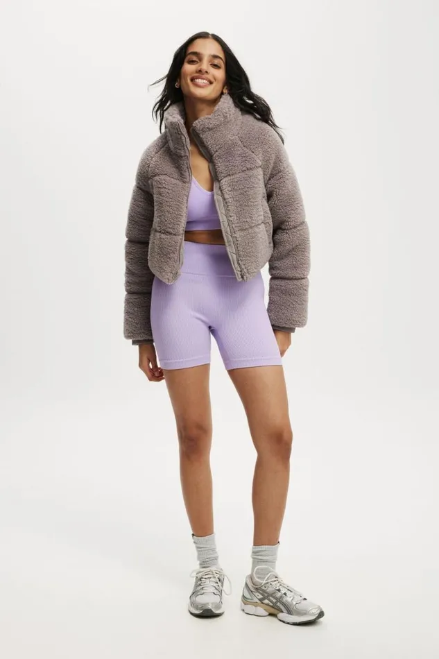 Cotton On Jackets The Mother Puffer Cropped Sherpa Jacket Desert Grey 8211 Women Cotton On Jackets The Mother Puffer Cropped Sherpa Jacket Desert Grey 8211 Women