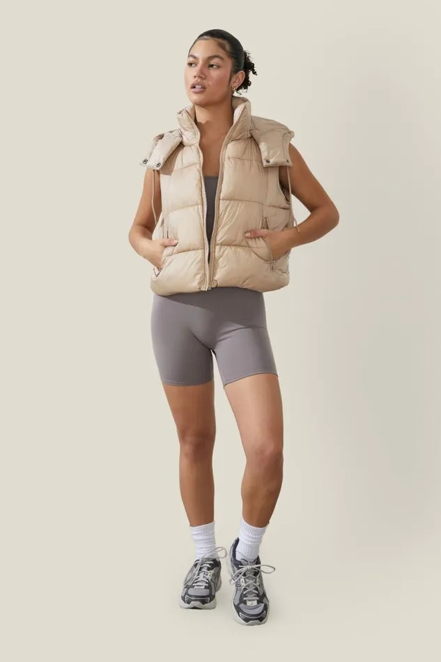 Cotton On Jackets The Recycled Mother Hooded Puffer Vest 20 White Pepper 8211 Women