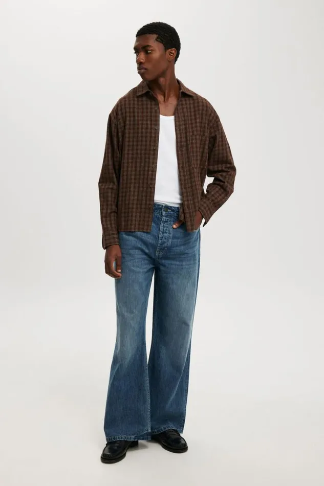 Cotton On Jeans Baggy Bootcut Jean Muse Blue 8211 Men