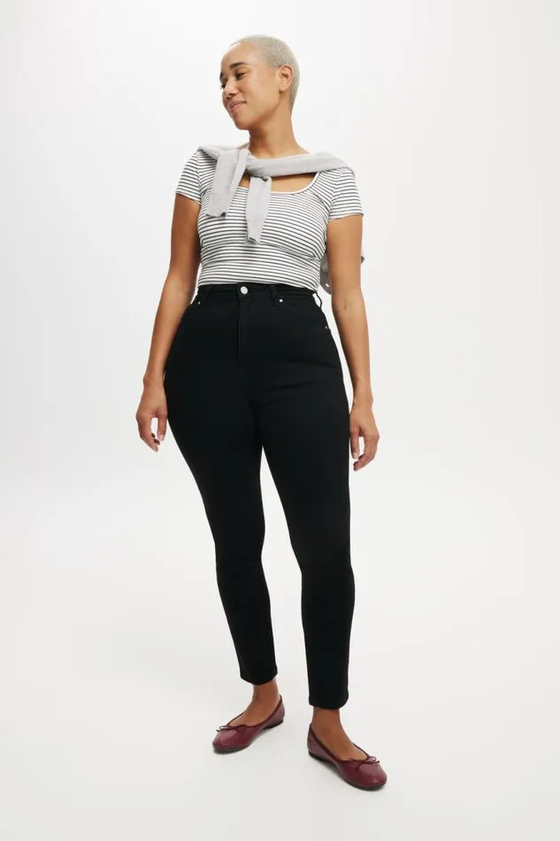 Cotton On Jeans Curvy High Stretch Skinny Jean Black 8211 Women