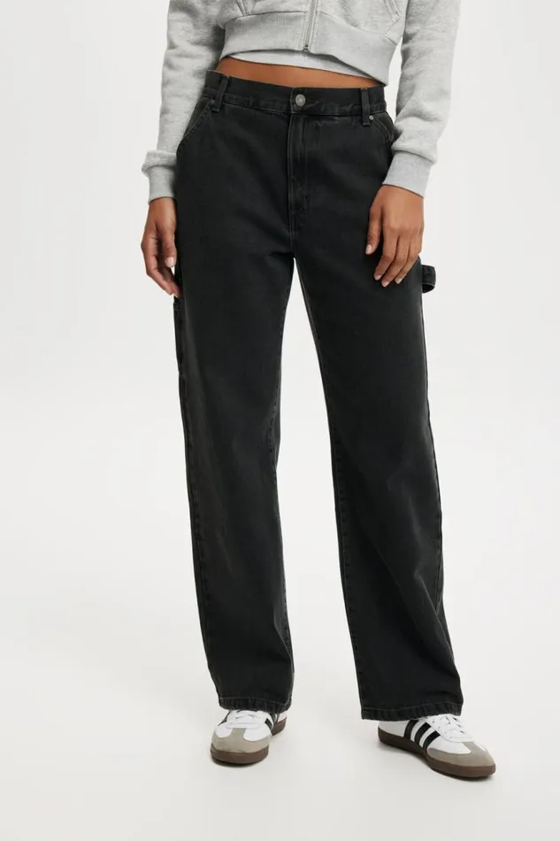Cotton On Jeans Loose Straight Jean Graphite Black Carpenter 8211 Women Cotton On Jeans Loose Straight Jean Graphite Black Carpenter 8211 Women
