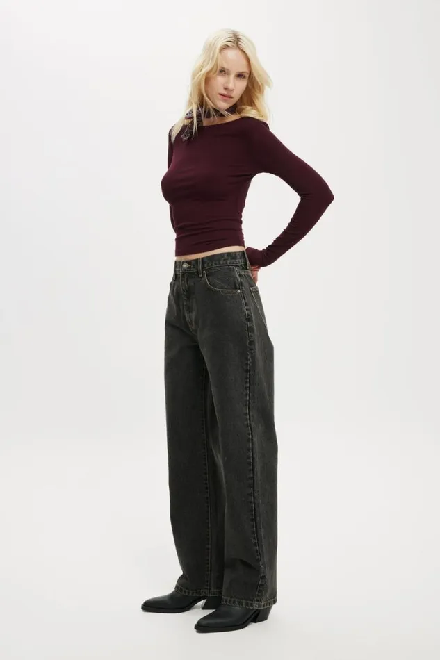 Cotton On Jeans Loose Straight Jean Smokey Black 8211 Women