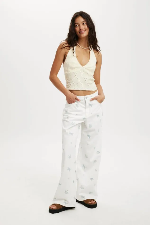Cotton On Jeans Relaxed Wide Jean Vintage Whiteditsy Floral 8211 Women