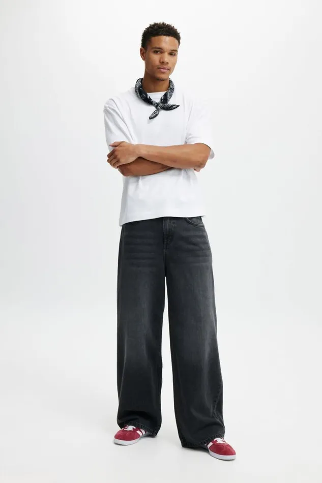 Cotton On Jeans Super Baggy Jean Y2k Washed Black 8211 Men