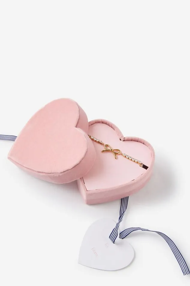 Cotton On Jewelry Gift Box Waterproof Diamante Bracelet Bow Pendant 8211 Women