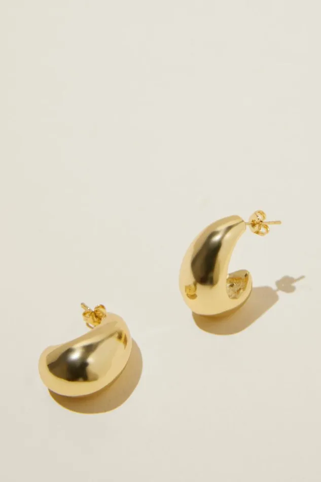 Cotton On Jewelry Mid Charm Earring Gold Plated Tear Drop Stud 8211 Women Cotton On Jewelry Mid Charm Earring Gold Plated Tear Drop Stud 8211 Women