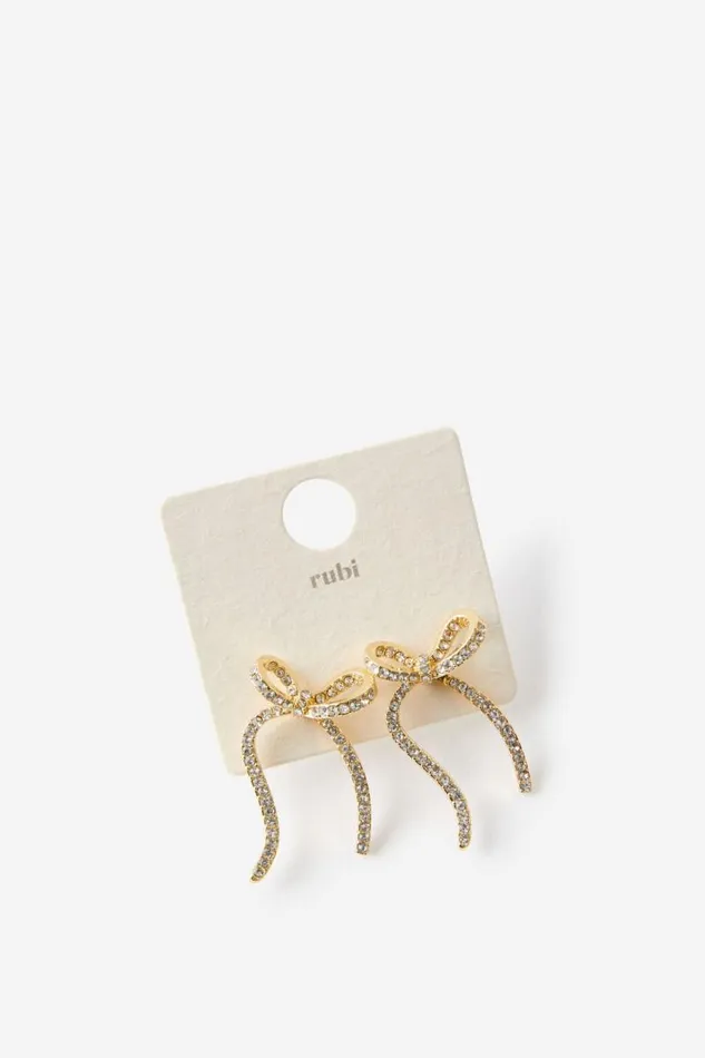 Cotton On Jewelry Small Charm Earring Up Diamante Bows 8211 Women
