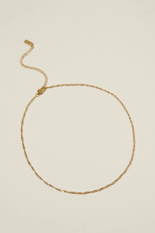 Cotton On Jewelry Waterproof Fine Chain Necklace Gold Plated Twist Chain 8211 Women Cotton On Jewelry Waterproof Fine Chain Necklace Gold Plated Twist Chain 8211 Women