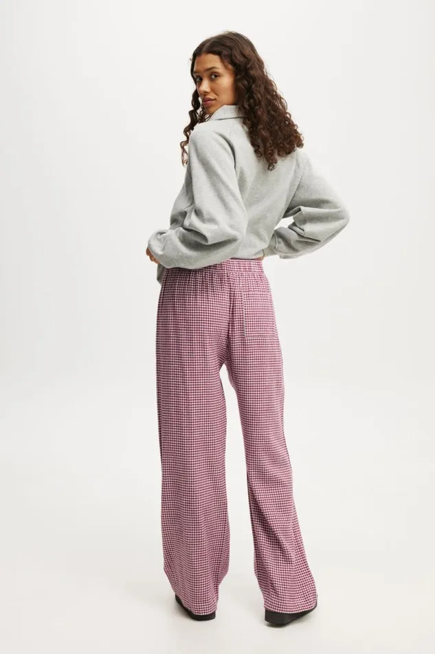 Cotton On Pajamas Flannel Boyfriend Boxer Pant Sammi Check Red 8211 Women