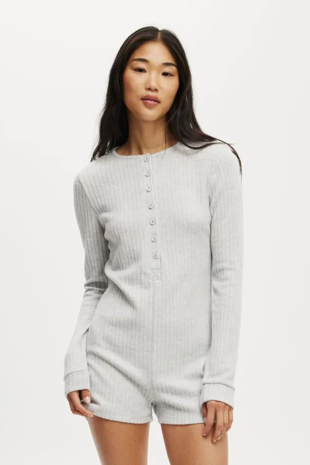 Cotton On Pajamas Super Soft Ribbed Romper Light Grey Marle 8211 Women Cotton On Pajamas Super Soft Ribbed Romper Light Grey Marle 8211 Women