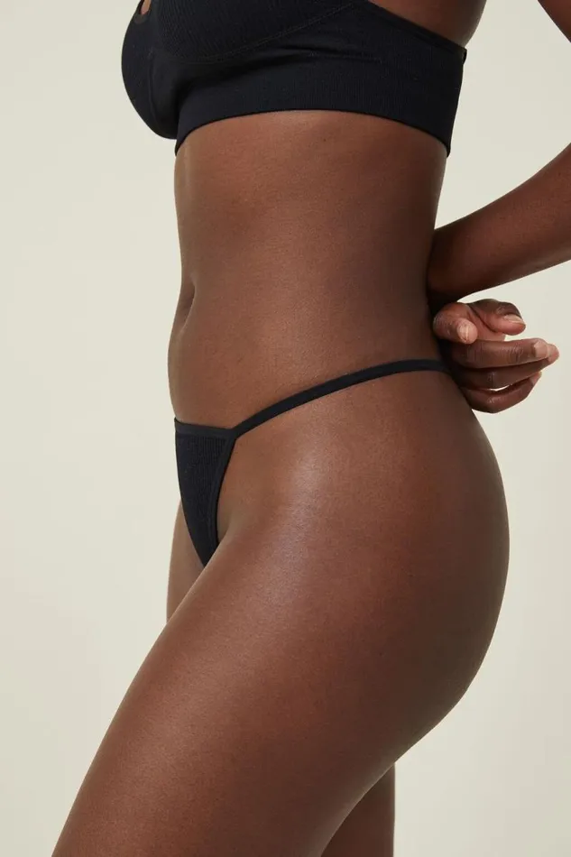 Cotton On Panties Seamless Rib Tanga G String Brief Black 8211 Women