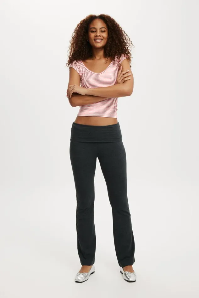 Cotton On Pants Bella Bootleg Pant Charcoal Marle 8211 Women