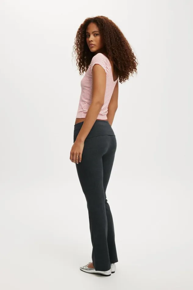 Cotton On Pants Bella Bootleg Pant Charcoal Marle 8211 Women