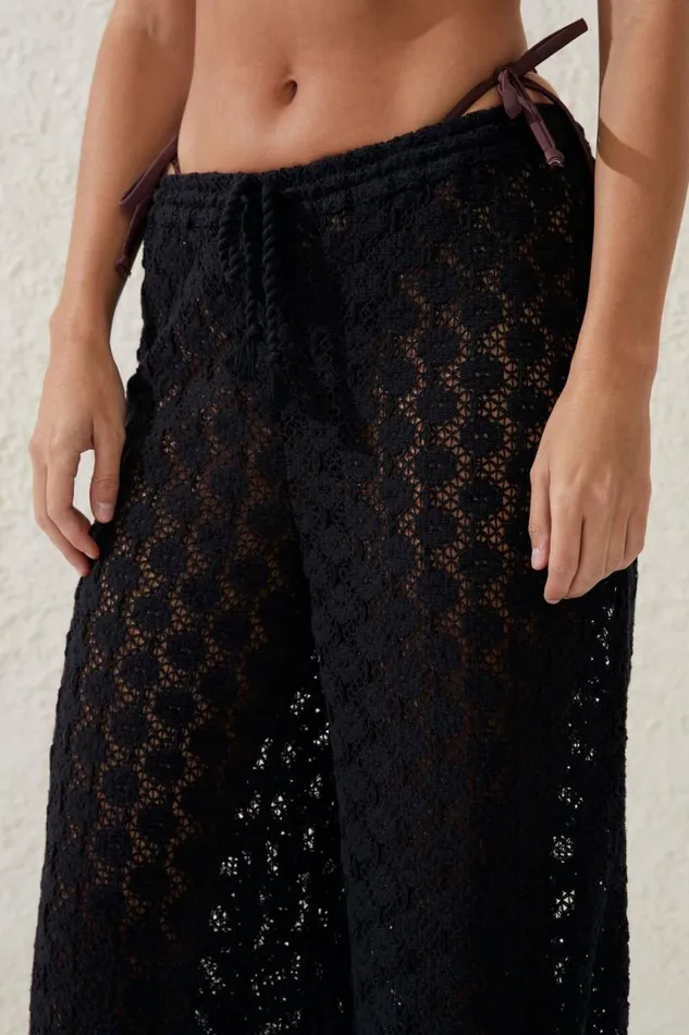 Cotton On Pants Crochet Beach Pant Blackcrochet 8211 Women