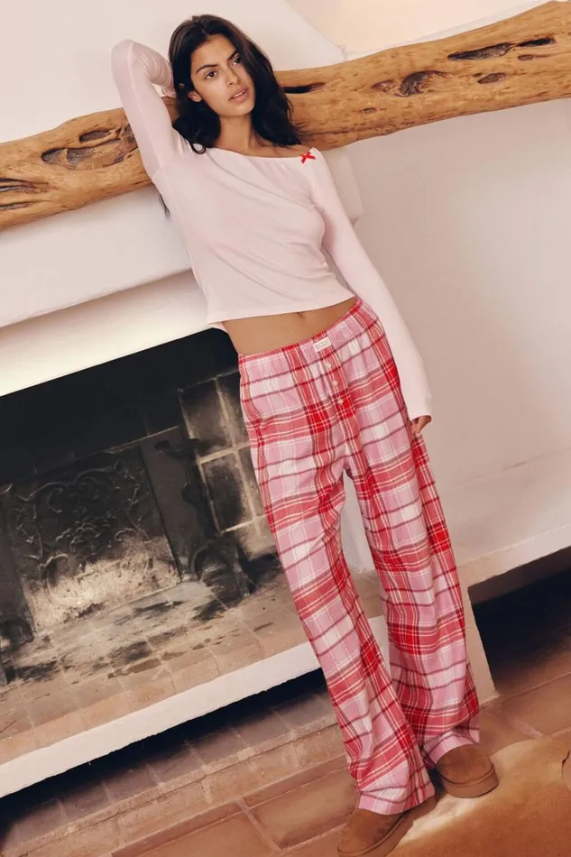 Cotton On Pants Flannel Boyfriend Boxer Pant Remmi Checkcherry Pop 8211 Women