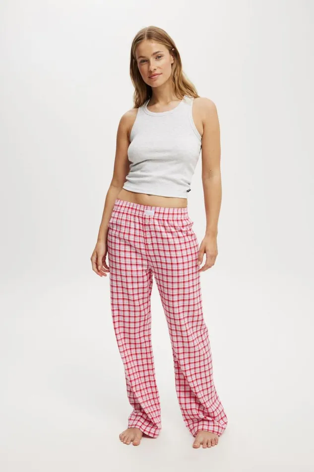 Cotton On Pants Flannel Boyfriend Boxer Pant Robbin Checkcherry Pop 8211 Women