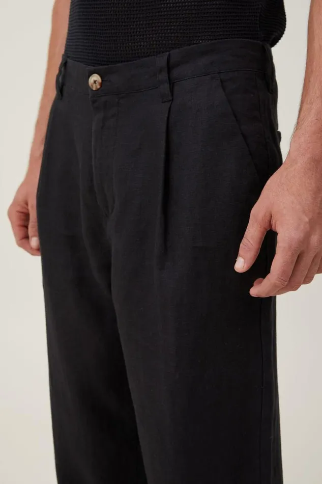 Cotton On Pants Linen Pleat Pant Black 8211 Men Cotton On Pants Linen Pleat Pant Black 8211 Men
