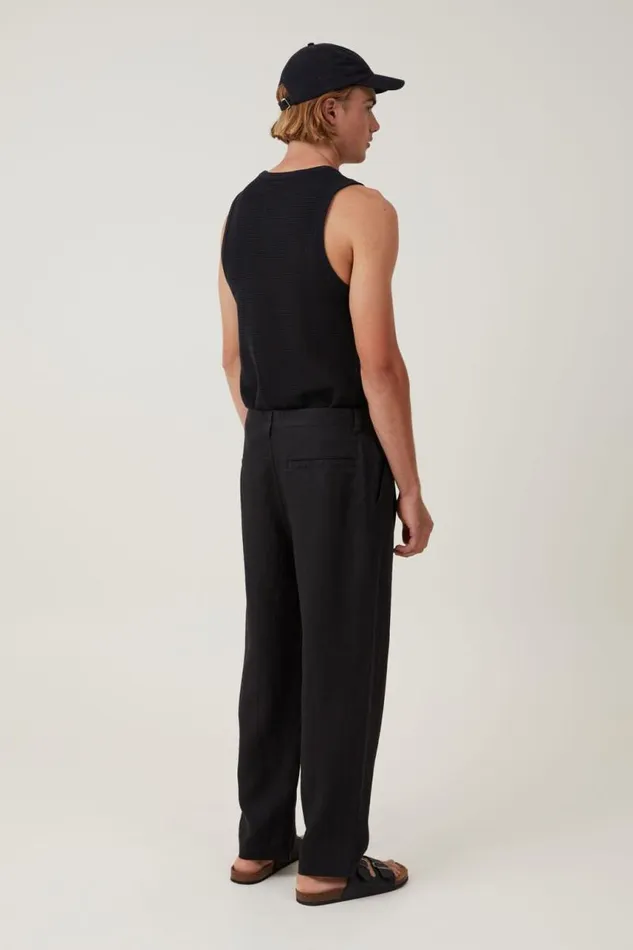 Cotton On Pants Linen Pleat Pant Black 8211 Men Cotton On Pants Linen Pleat Pant Black 8211 Men