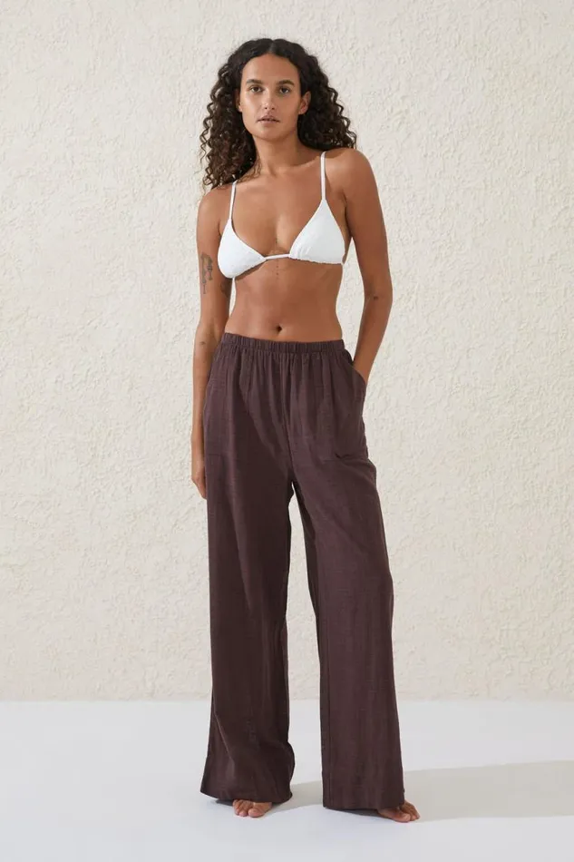 Cotton On Pants Relaxed Pocket Beach Pant Willow Brown 8211 Women