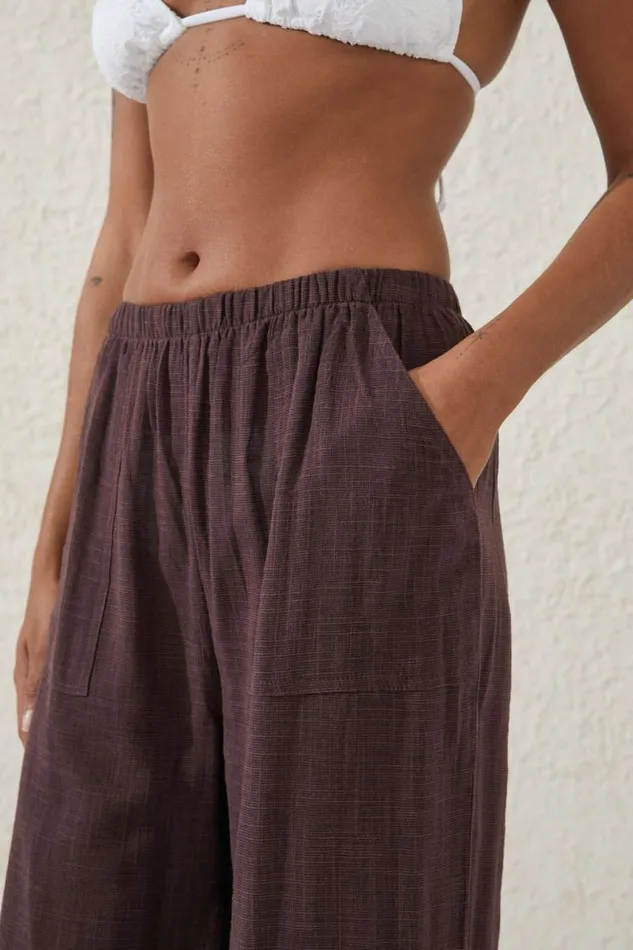 Cotton On Pants Relaxed Pocket Beach Pant Willow Brown 8211 Women