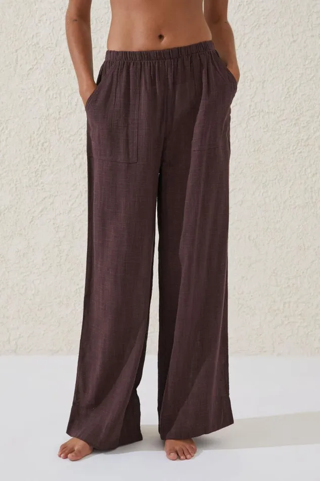 Cotton On Pants Relaxed Pocket Beach Pant Willow Brown 8211 Women
