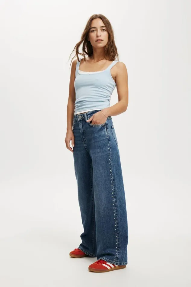 Cotton On Pants Relaxed Wide Jean Pure Bluestud 8211 Women