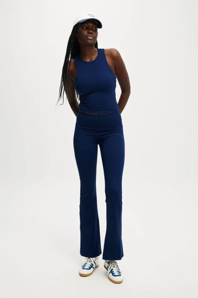 Cotton On Pants Ultra Soft Studio Flare Heritage Blue 8211 Women