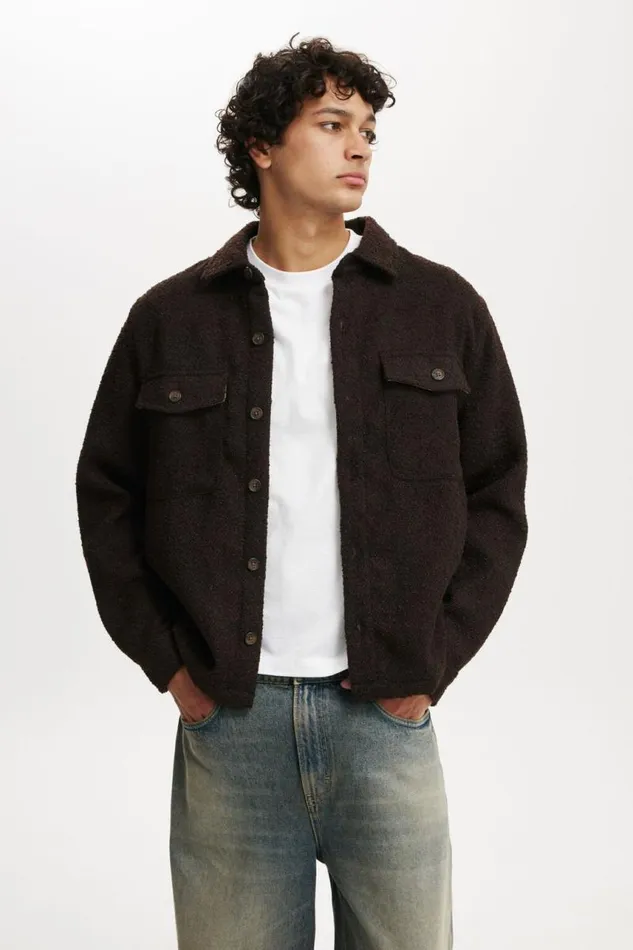 Cotton On Shirts and Polos Beckley Overshirt Chocolate 8211 Men