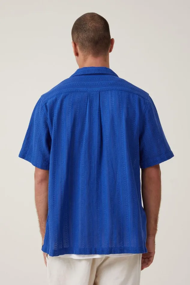 Cotton On Shirts and Polos Palma Short Sleeve Shirt Cobalt Pattern 8211 Men Cotton On Shirts and Polos Palma Short Sleeve Shirt Cobalt Pattern 8211 Men